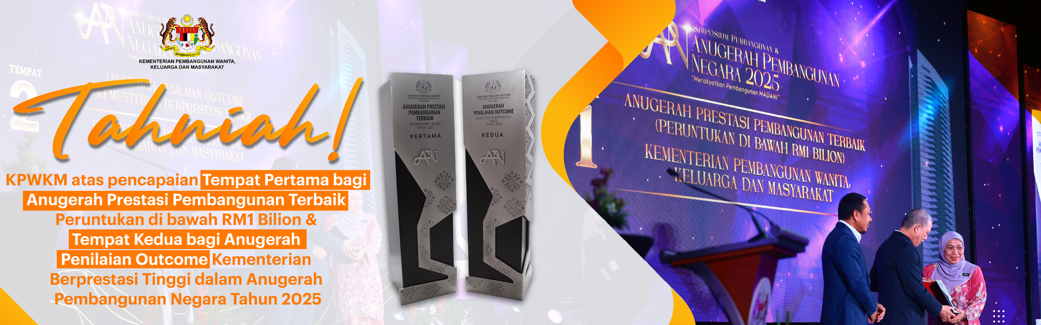 Web Banner Tahniah KPWKM no 1 & 2 Anugerah Pembangunan